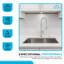 Évier de buanderie en acier inoxydable avec drain encastré ou sur comptoir KBFmore KLA01 / 23/30-87479372-87479371