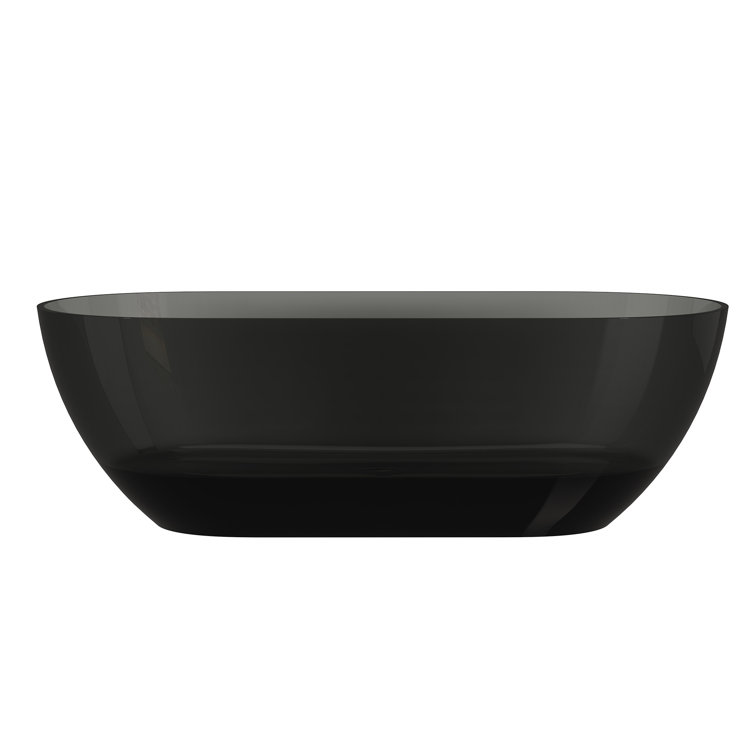 69'' x 30'' Runway Semi Transparent Resin Freestanding Soaking Bathtub
