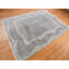 Tapis vert noué à la main 8 pi 10 po x 11 pi 10 po en soie pure avec conception moghole C940F8C1011444AFB7BBÉG39D6A4BD2