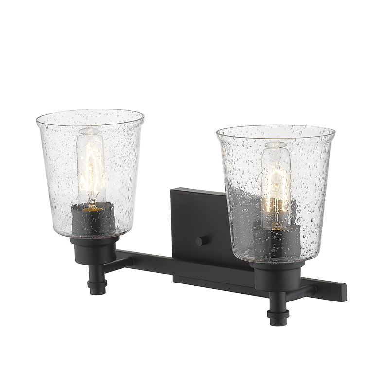 Éclairage pour salle de bain à intensité variable 2 lumières Masham, Noir mat