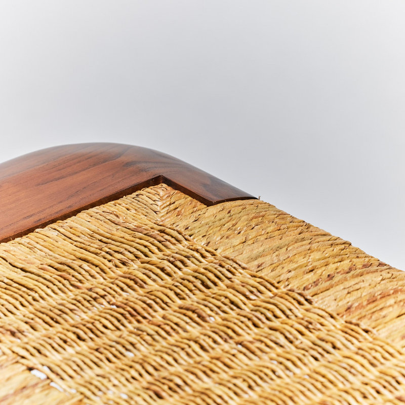 Juno Stool with Solid Wood Frame, Chestnut/Natural