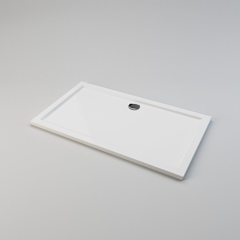 Carnbore Stone Standard Shower Tray - White, 40mm H x 1400mm W x 800mm D