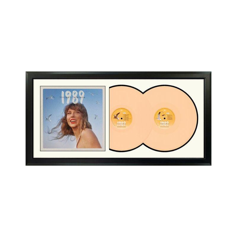 «Taylor», «Taylor» (Taylor's Version), art mural double disque vinyle Tangerine encadré, Mandarine, Blanc