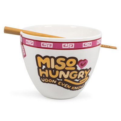 Eranda Miso Hungry Japanese Dinnerware Set | 16-ounce Ramen Bowl And Chopsticks