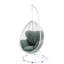 Chaise suspendue Simona en tissu vert et osier blanc-1710056763-1710056756