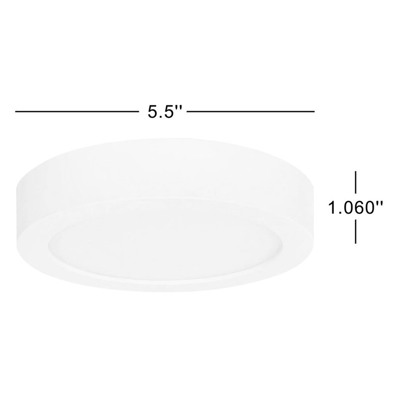 Plafonnier encastré à DEL 1 lumière 5,5 po Noor, 2700 K, blanc
