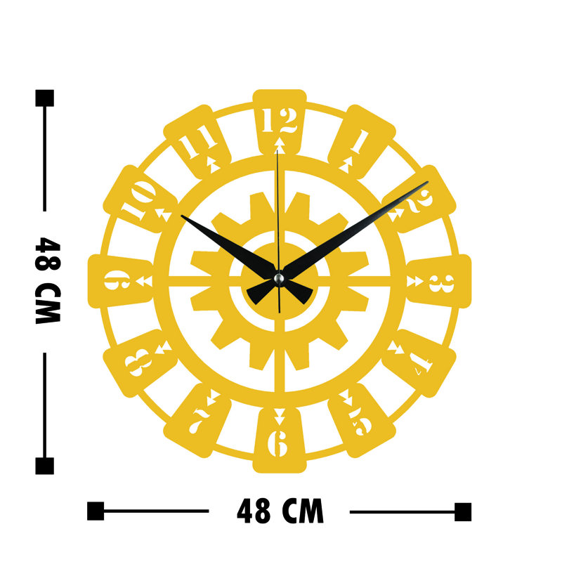 Horloge murale 19 po Jefcoat, Doré / Noir