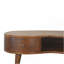Table basse Chestnut Wave, pieds nordiques, 1 tiroir, 1 rangement ouvert