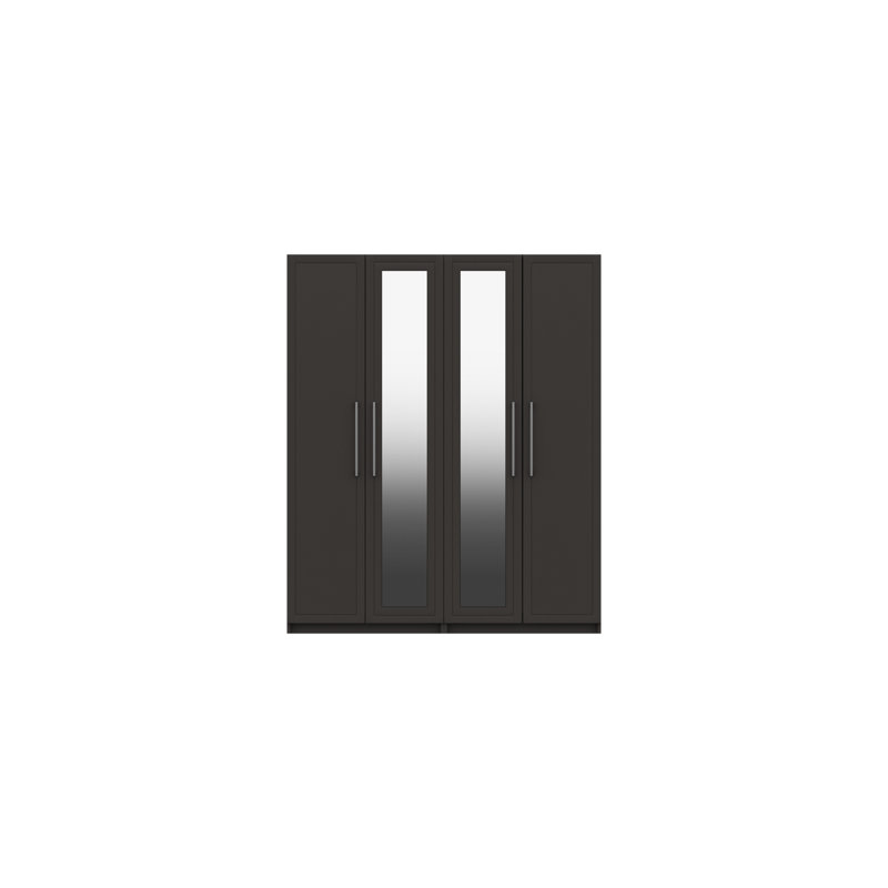 Allenna 4 Door Manufactured Wood Wardrobe, Graphite Gloss