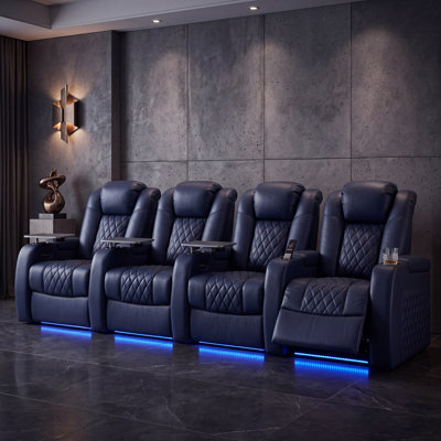 Leather Home Theater Seating with Cup Holder