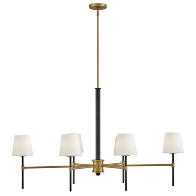 Saunders Six Light Mid-Century Modern Linear Oval Chandelier