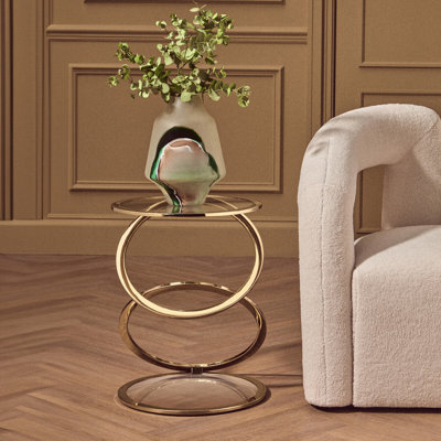 Emile Glass Top Abstract End Table