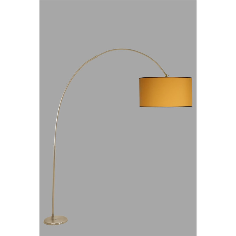 Lampe sur pied de style scandinave à hauteur réglable, corps en métal jaune, 63,0 à 86,6 pouces | Revêtement chromé mat | Douille E27, 40 W maximum | Éclairage moderne pour la maison et le bureau