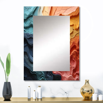 Biomorphism Organic Forms IV - Miroir Biomorphism, miroir mural moderne unique, impression d'art en métal