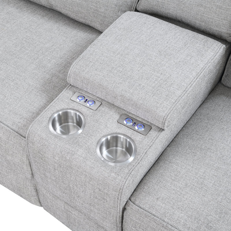Adorah 116" Wide Corner Sectional, 41" H x 116" W x 110.5" D, Gray 100% Polyester