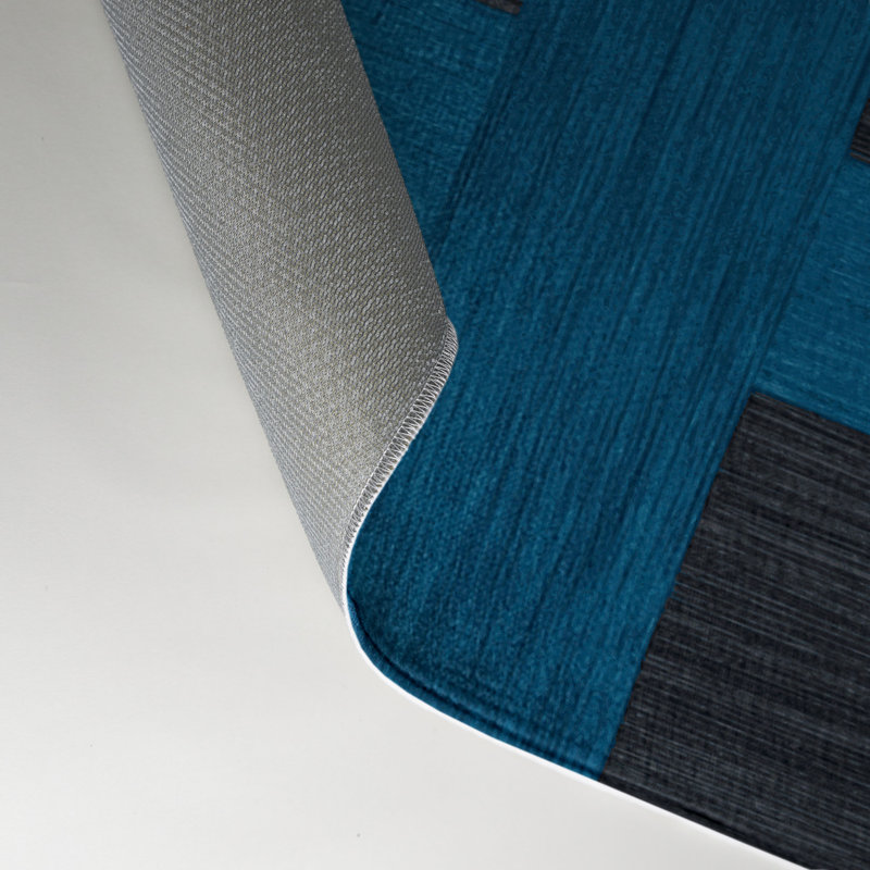 Tapis intérieur / extérieur noir à carreaux