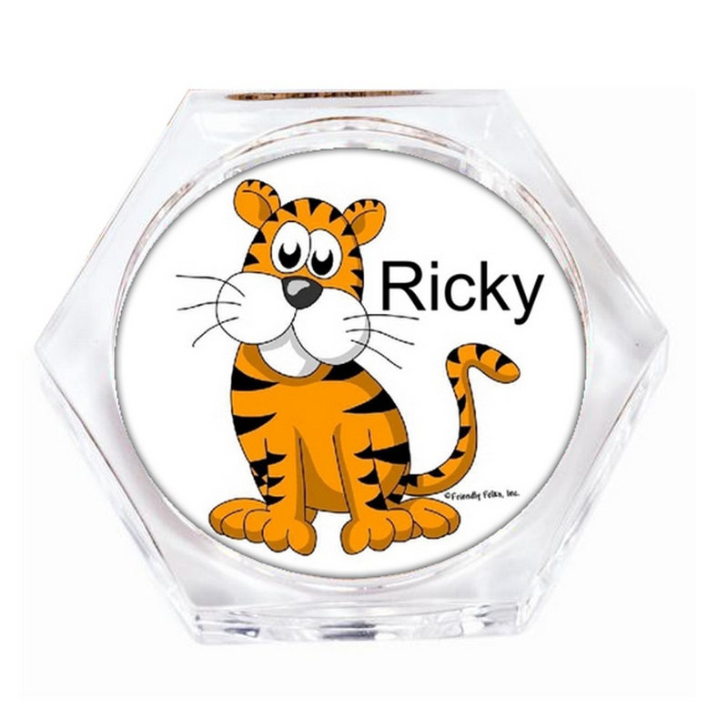 Ensemble de 4 sous-verres personnalisables Tiger, Oui