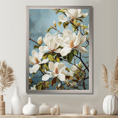 White Yellow Magnolias Magnolia Harmony - Print