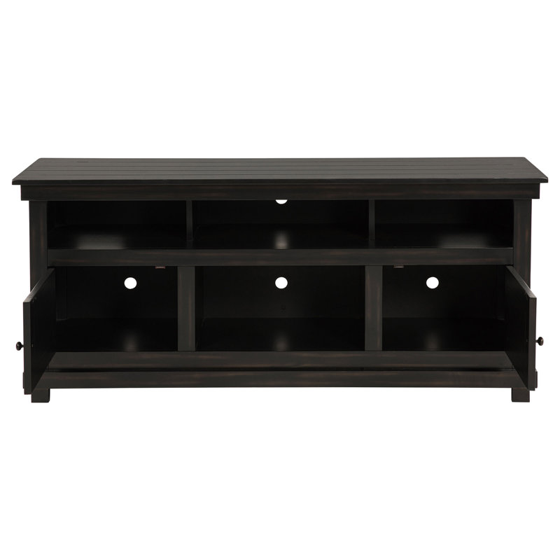Meuble télé Castleton, H 27 po x L 60 po x l 16,25 po, Marron foncé