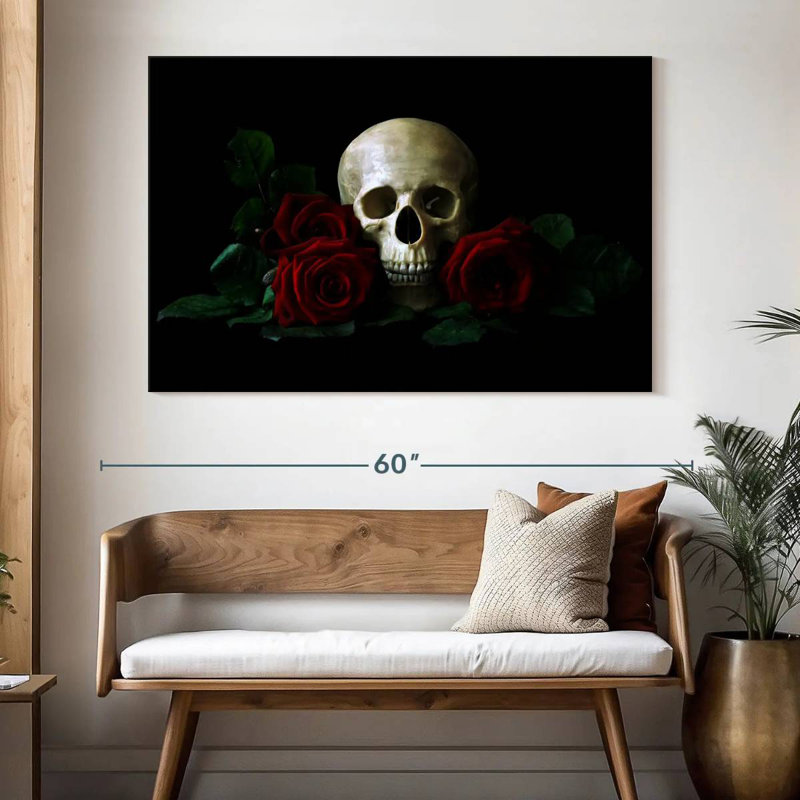 Kerner Rose Skull, 34" H x 51" W