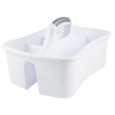  White Large Multipurpose Organizer Caddy With 4 Compartments - 17"x13"x9"