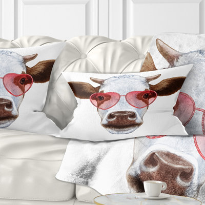 Coussin lombaire pour animaux de vache avec verres à coeur