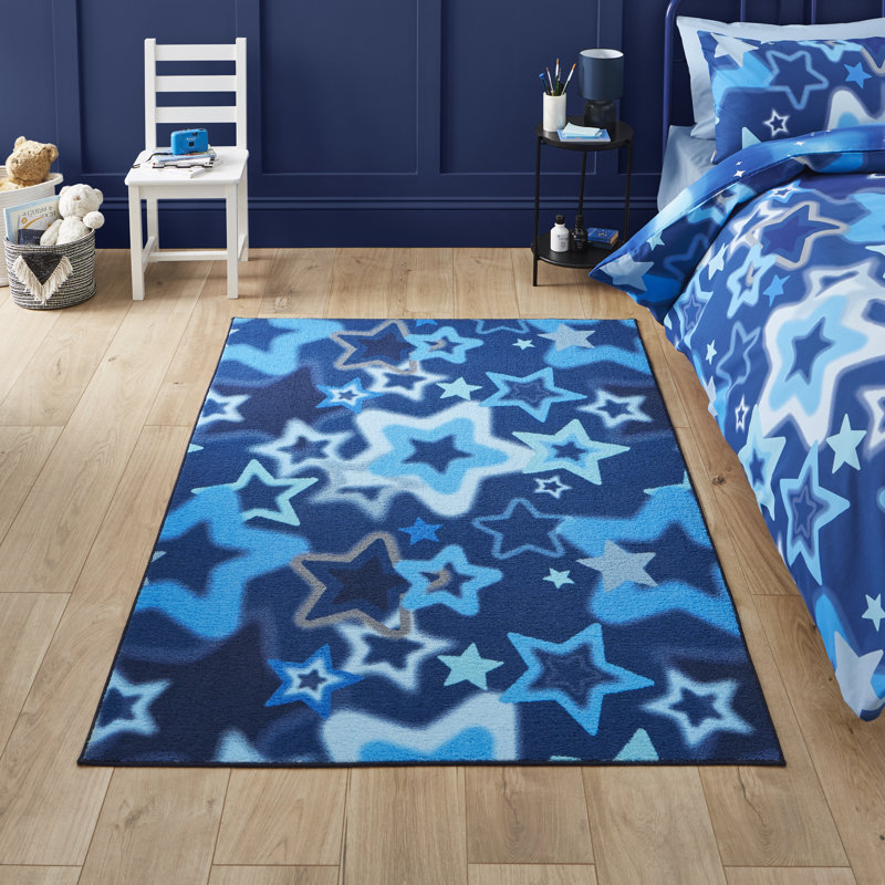 CL Kids - Ombre Stars Blue - 120 x 170, Blue, Rectangle 120 x 170 cm