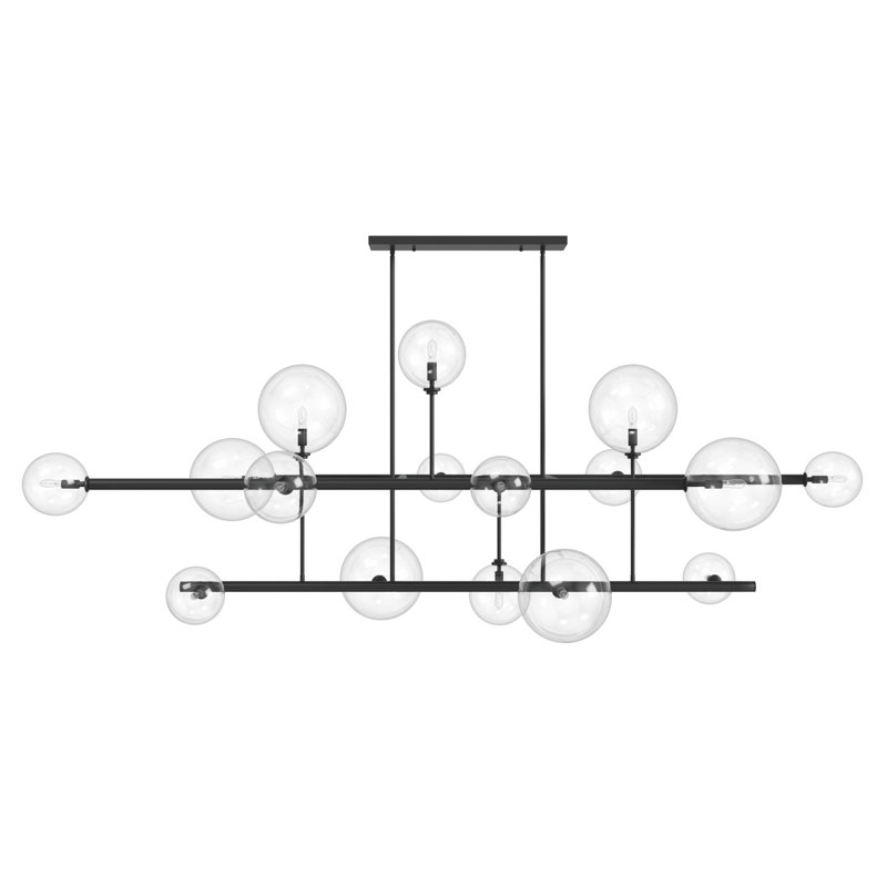 Delilah 16 Light Chandelier, Black