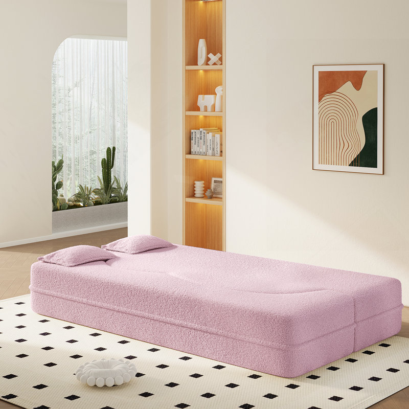 Canapé-lit Boneless Convertible, H 30 po x l 78 po x P 39,8 po, Rose