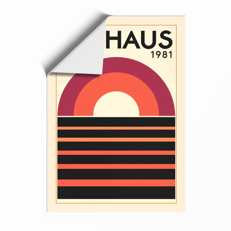 Bauhaus Sunrise Geometric - Framed Print, A2 - 59.4 x 42.0 cm, Unframed