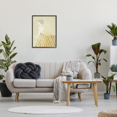 «Woman In Stripes», peinture encadrée sur bois par Design Fabrikken