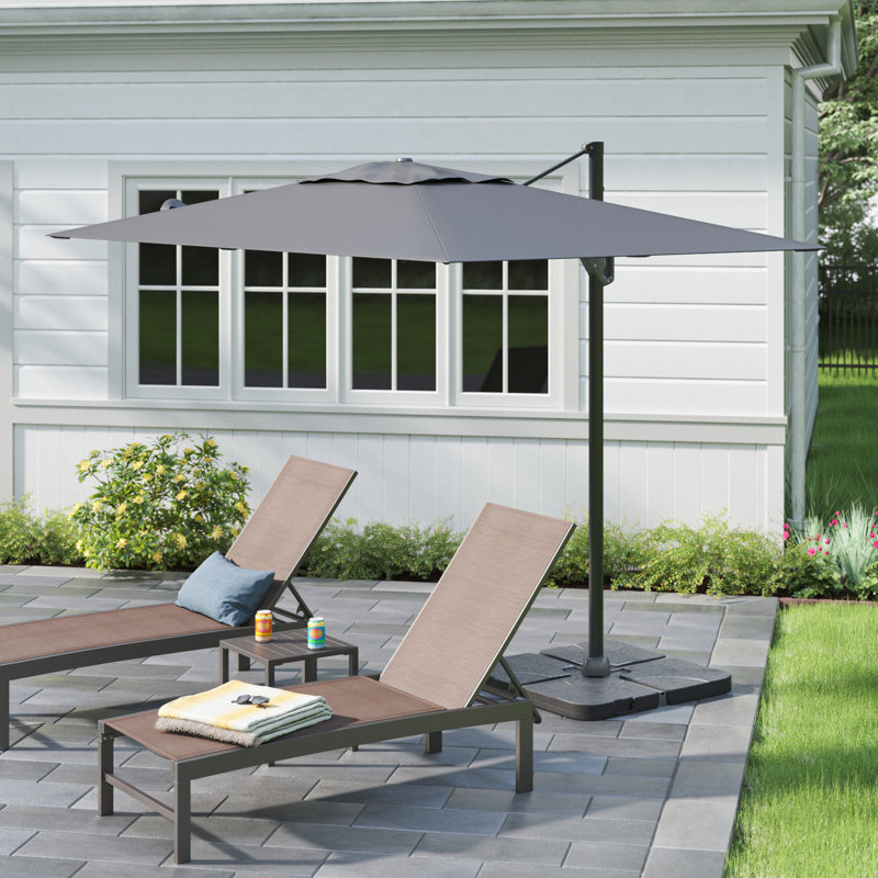 Aarne 300cm X 200cm Rectangular Cantilever Parasol, Grey