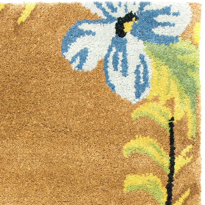 Soho Hand Tufted Wool And Viscose Floral Rug, Rectangle 3'6" x 5'6"
