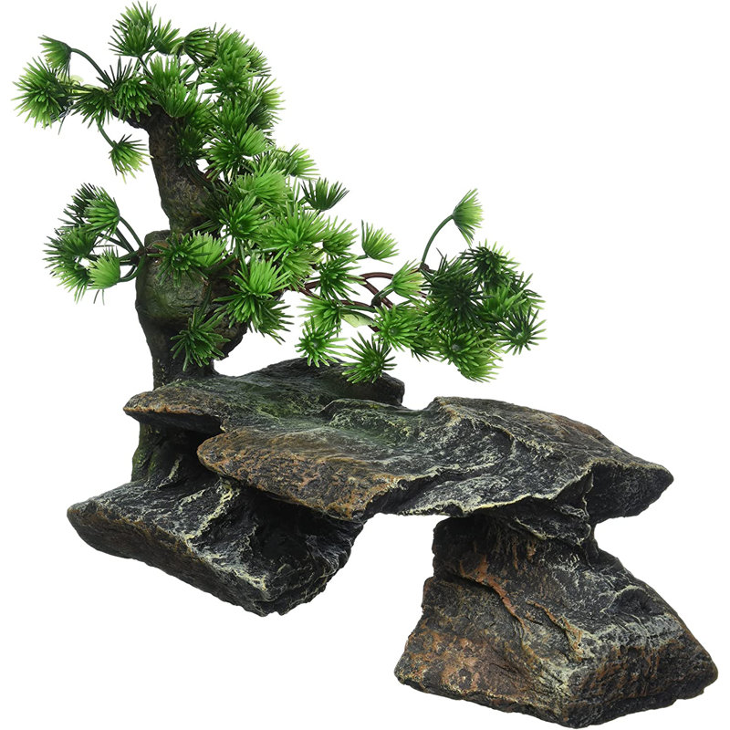Décoration d'aquarium Bonsai sur roches