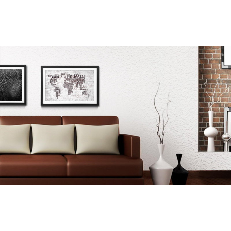 Weltkarten Worldmap No.22 - Single Picture Frame Print, 40cm H x 60cm W x 2.2cm D
