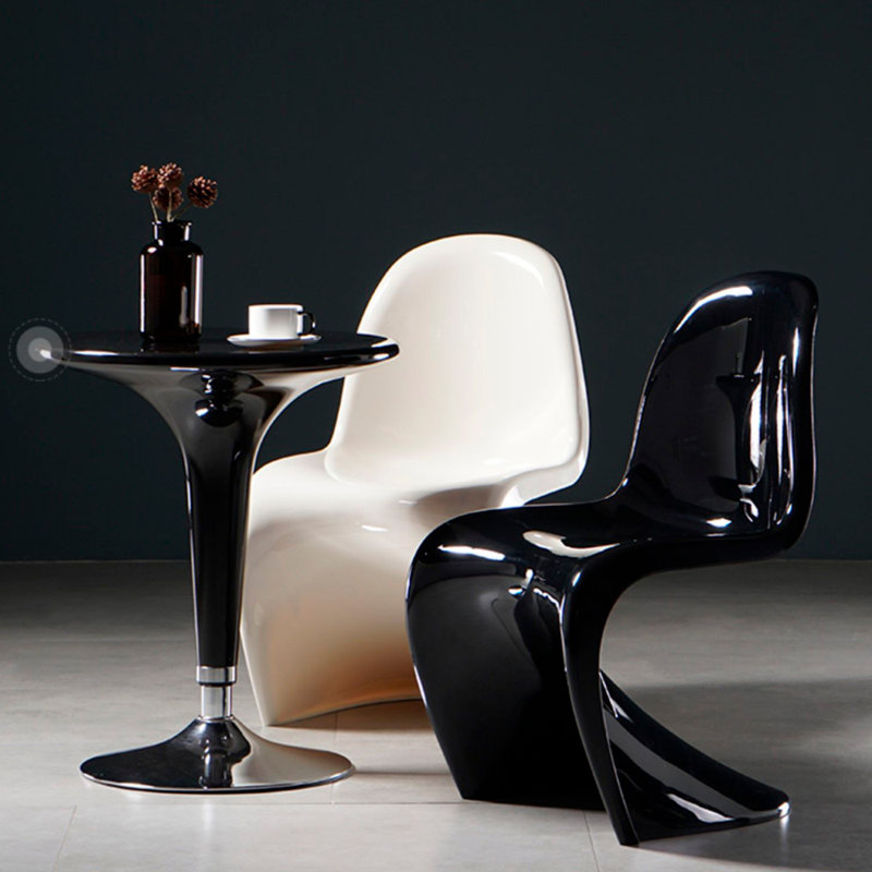 17'' H Stacking Side Chair, Black