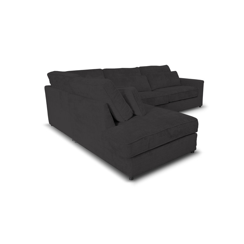 Arve 4 Seater Corner Sofa , Black, Left Facing