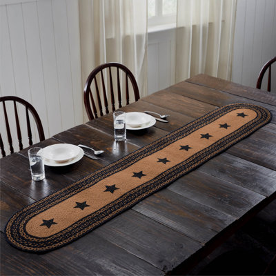 Kaicie Oval Geometric Jute Table Runner