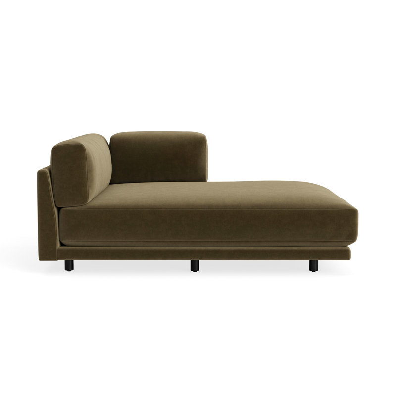 MTO - Sunday Chaise, Moss Velvet, Left