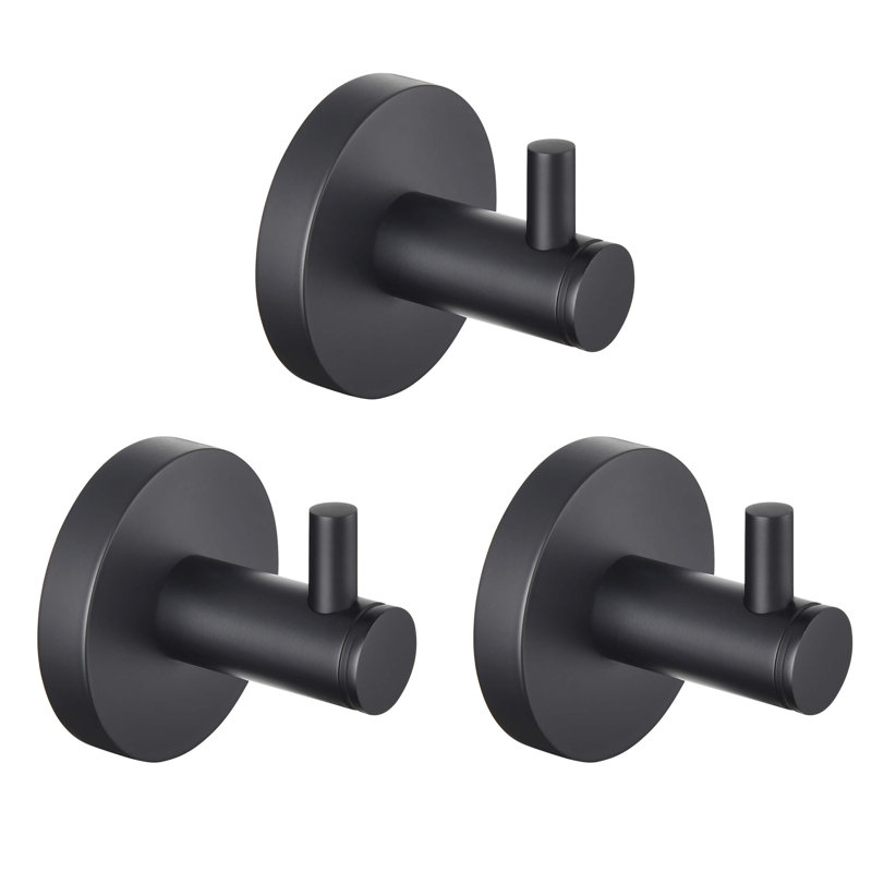 Wall Mounted Robe Hook, Matte Black