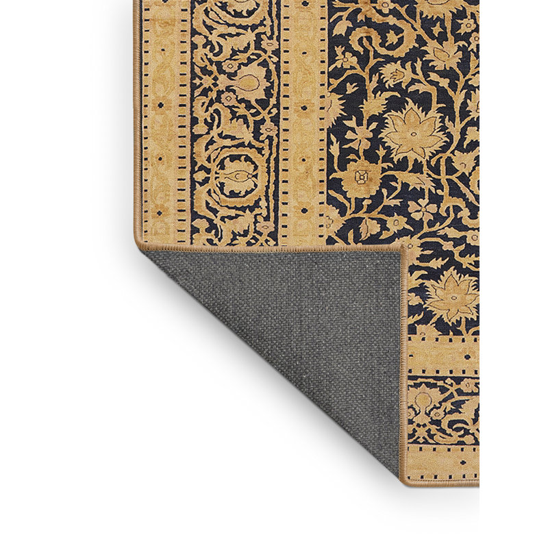 Tapis beige / bleu marine Sporgh, Rectangle 5 pi x 7 pi