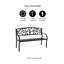 Banc de jardin en métal arbre de vie-noir