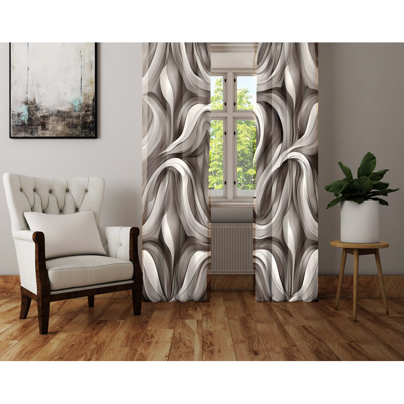 Semi Sheer Curtain Pair, 40" W x 61" L