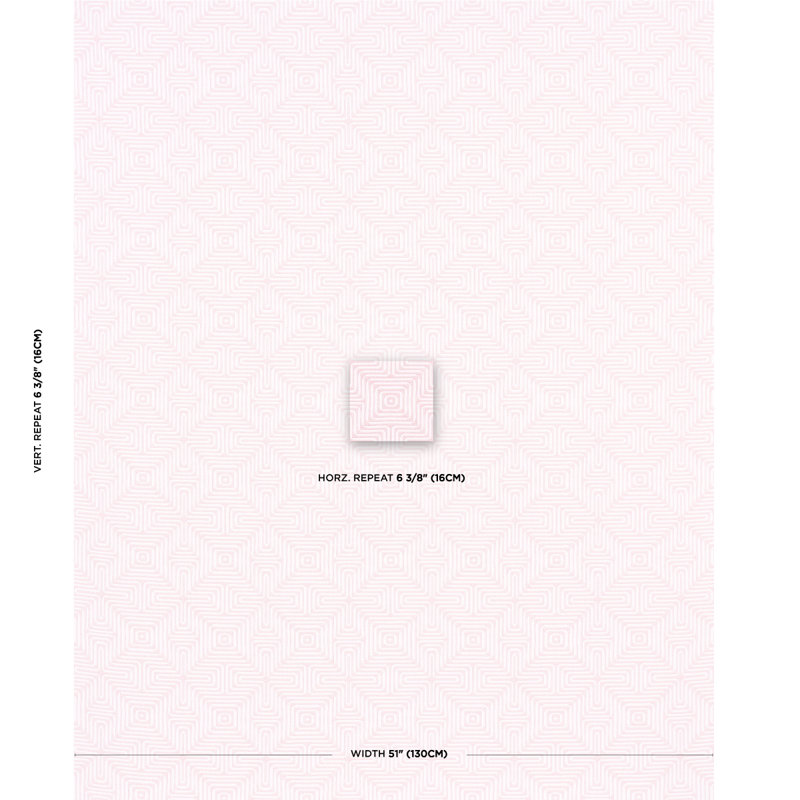 Schumacher x Trina Turk Amazing Maze Indoor/Outdoor Fabric, Blush