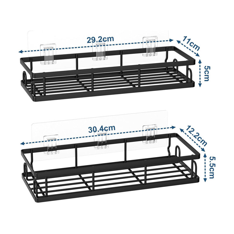 Shower Caddy, Shower Shelf No Drilling, Bathroom Accessory ,2 Pack, Black