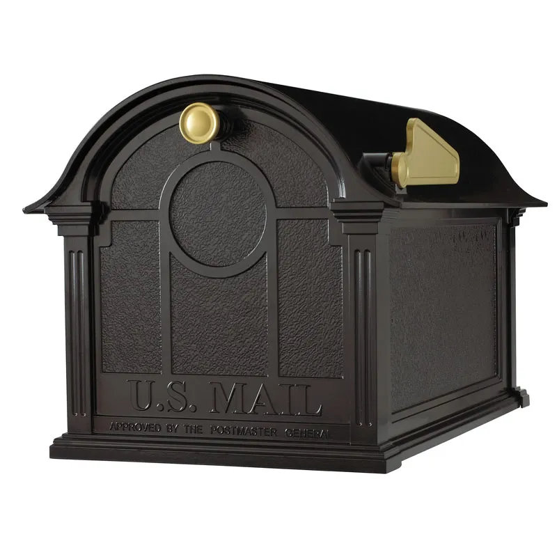 Aluminum Post Mounted Mailbox, Black