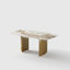 71" Luxury Dining Table with Random Natural Pattern Sintered Stone Top & Metal Base, Modern Rectangular Dining Table, Elegant Kitchen Dining Room Furniture,8-chair-122270296-122270297