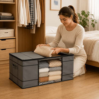 10Pcs Stackable Clothes Storage Drawers with Clear Front Windows and Handles