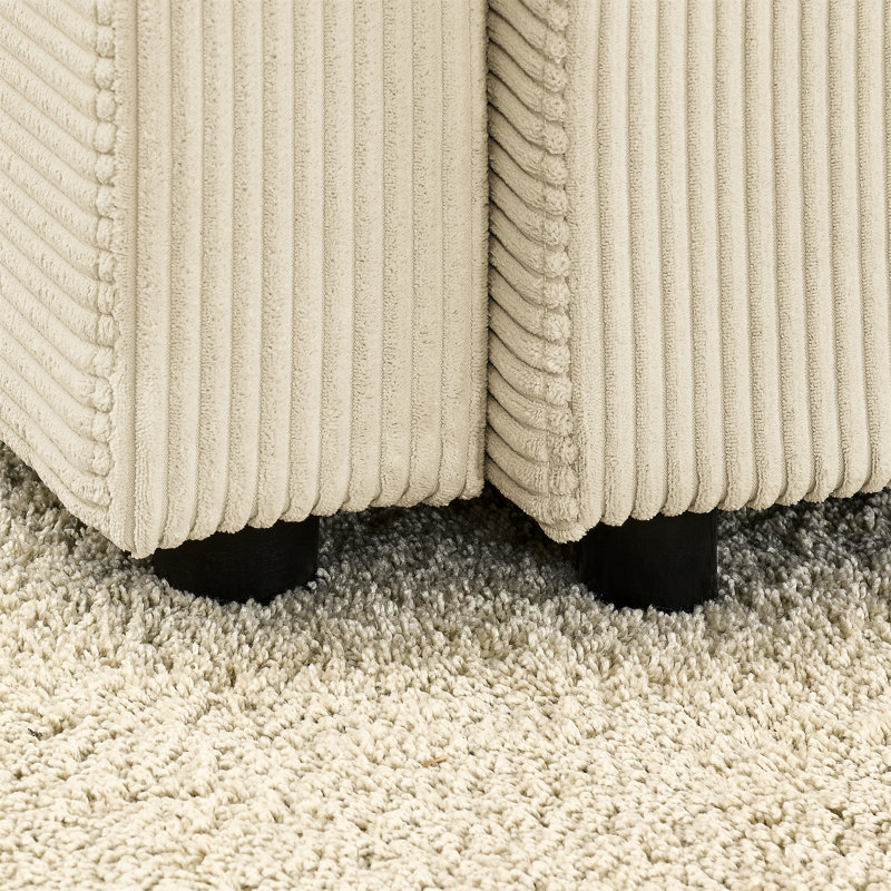 Chaise d'appoint en bois beige avec coussin en fibres et coussin de 8 po pour le salon