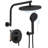 Wall Mounted Shower System With Hand Shower 2 Handle Shower Faucet Kit Brass Shower Faucet Combo With Rough-In Valve-123514761